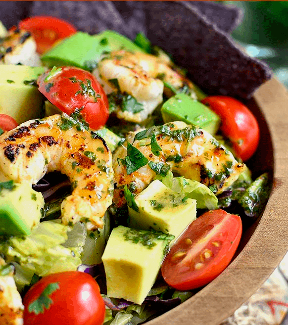 Shrimp and Avocado Taco Salad